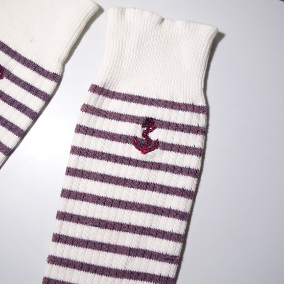 Vintage Polo by Ralph Lauren Stripe Embroidered Anchor Nautical Cotton Socks - Picture 3 of 11